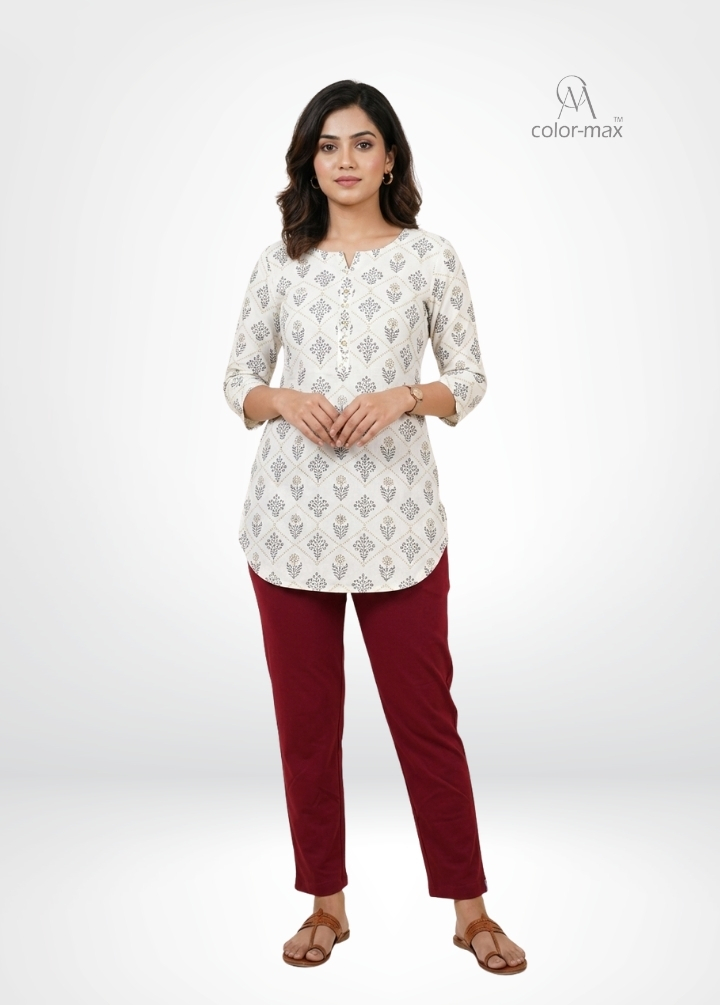 RED MEROON - Premium Cotton Lycra Kurti Pants